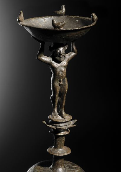 Important thymiaterion (incense burner) representing...