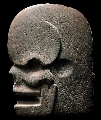 Hachaen forme de crâne Culture Maya, Guatemala...