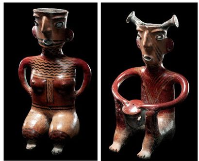 Couple de statuettes anthropomorphes Culture...