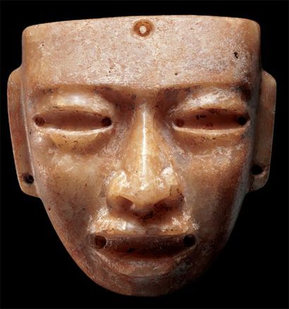 Important masque funéraire Culture Teotihuacan,...