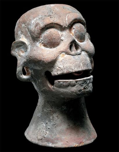 Tête de mort-sifflet Culture Mixtèque d'époque...