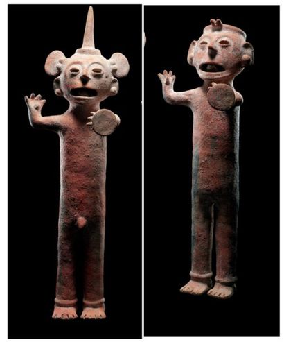 Rare couple de statuettes anthropomorphes...