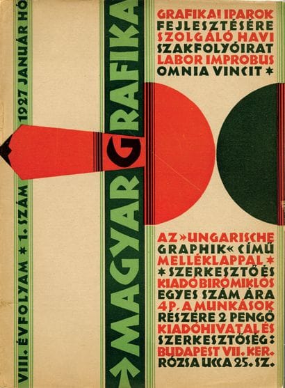 [REVIEW]. MAGYAR GRAFIKA. Budapest, N° 1/1927....