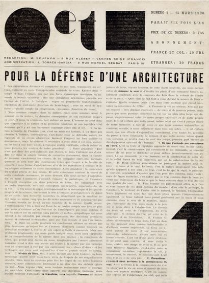 [REVIEW]. CERCLE ET CARRE. Paris, N° 1/1930....