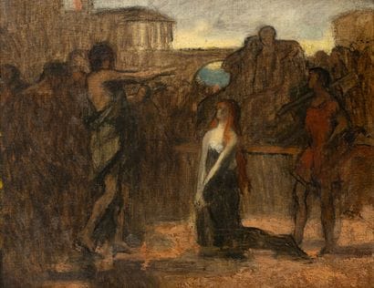 19th-Century School: *The Sacrifice*; Oil...