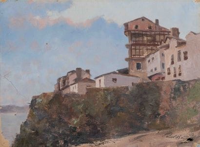 Paul BAUDRY (1828–1886) Houses on the Cliff...