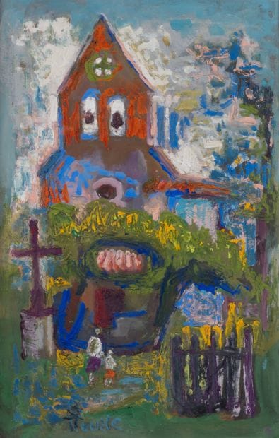 Suzanne TOURTE (1904–1979) Church Gouache...