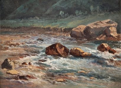 Alexandre CALAME, attributed to *Rochers...