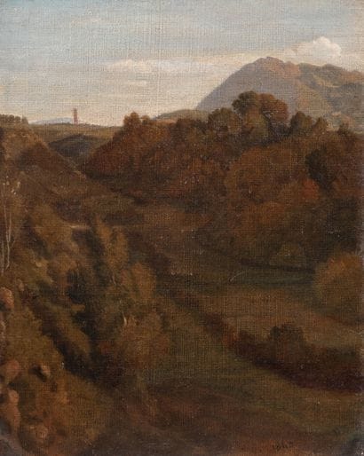 French School, 19th century. Near Vala. Oil...