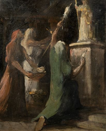 19th-century French School. *Offering to...