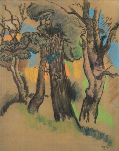 Paul Élie GERNEZ (1888–1948) Trees, pastel,...