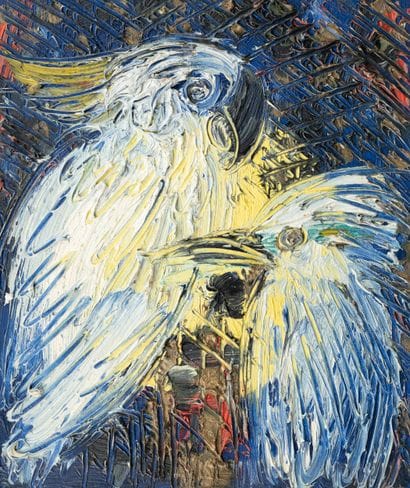 Hunt SLONEM (born 1951) Bali and Mynah Oil...