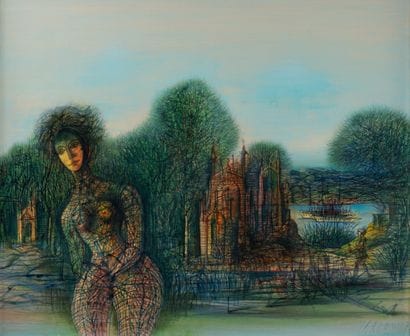 Jean CARZOU (1907–2000) Model in a Landscape...