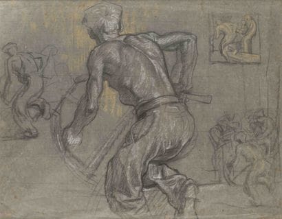 French School, late 19th century Study sheet...