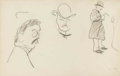 Albert MARQUET (1875–1947) Study sheet, Portraits;...