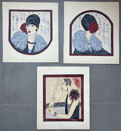 LAWRENCE (20th century) Elegant Art Deco...
