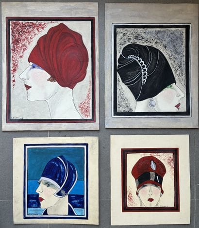 LAWRENCE (20th century)
Art Deco Hats
Set...
