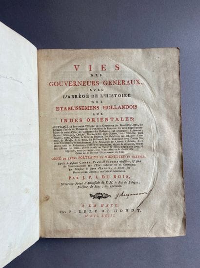 DU BOIS. Lives of the Governors-General,...