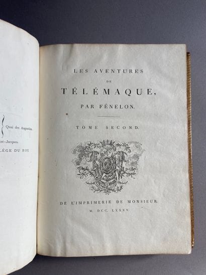 FÉNELON. The Adventures of Telemachus. [Paris],...