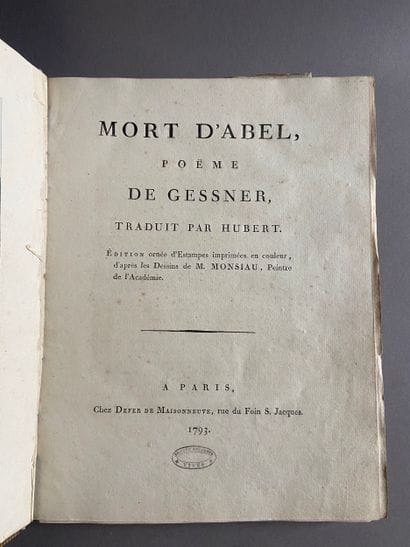GESSNER (Salomon). *The Death of Abel*, a...