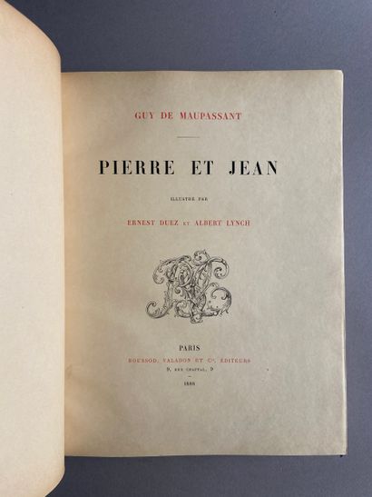 MAUPASSANT (Guy de). Pierre and Jean. Paris,...
