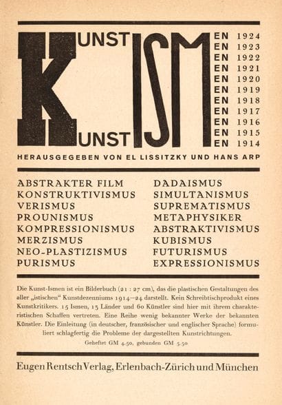 SWITZERLAND EL LISSITZKY. ARP, Jean. DIE...
