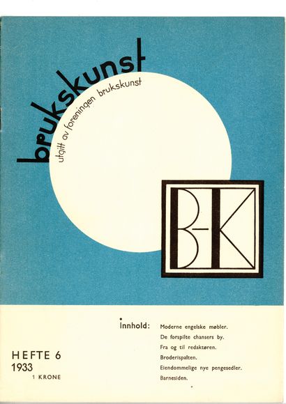 NORWAY [MAGAZINE]. BRUKSKUNST. Oslo, Nos....