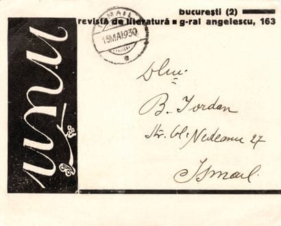[POSTCARD for the MAGAZINE]. UNU. Bucharest,...