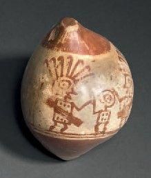 TRÈS RARE OCARINA en céramique à engobe blanc...