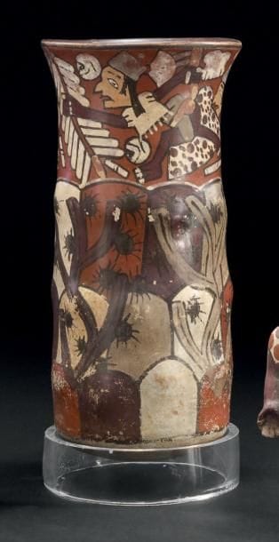 VASE TUBULAIRE À DÉCOR PEINT Culture Nazca,...