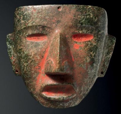 SUPERBE MASQUE ANTHROPOMORPHE Culture Teotihuacan...