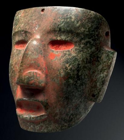 SUPERBE MASQUE ANTHROPOMORPHE Culture Teotihuacan...