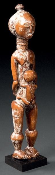 STATUE ATTIÉ, CÔTE D'IVOIRE Bois dur à patine...