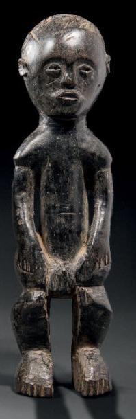 STATUETTE FANG, Guinée Espagnole Bois dur...