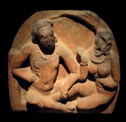 BAS RELIEF REPRESENTANT UN COUPLE Inde, Période...
