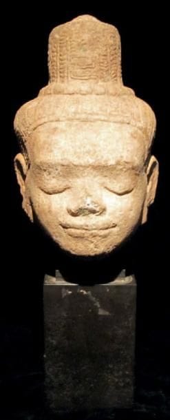 TÊTE DE BOUDDHA Cambodge, art Khmer, époque...