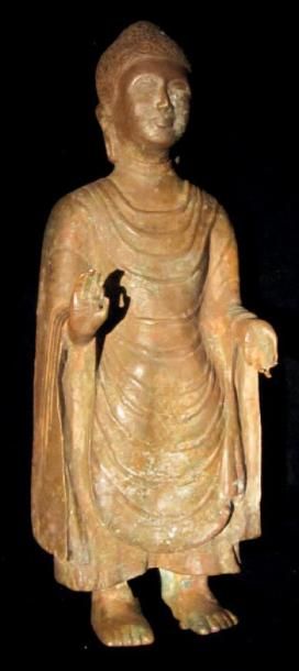 BOUDDHA DEBOUT Chine Bronze H. 31 cm Provenance:...