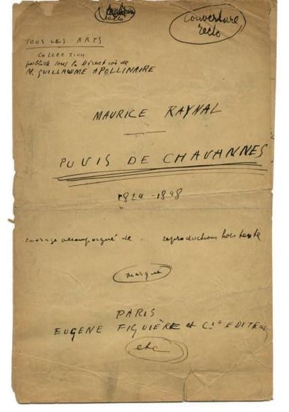 APOLLINAIRE Guillaume
MAQUETTES AUTOGRAPHES...