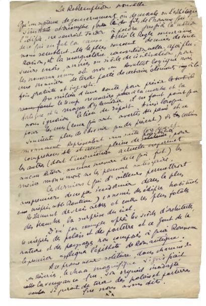 CREVEL René
LA RÉDEMPTION NOUVELLE. MANUSCRIT...