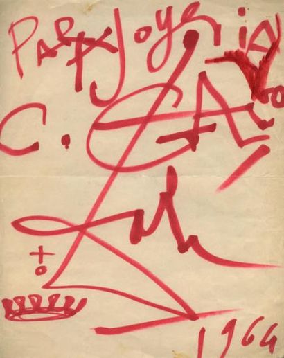 DALI Salvador
DESSIN ORIGINAL SIGNÉ. 1964....