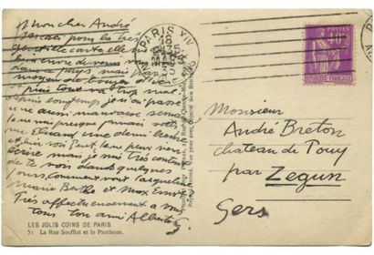GIACOMETTI Alberto
CARTE POSTALE AUTOGRAPHE...