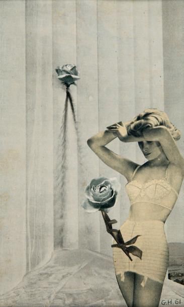 HUGNET Georges
FEMME À LA ROSE. COLLAGE ORIGINAL...