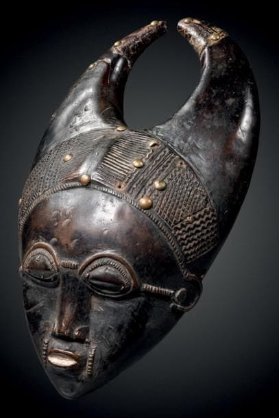 MASQUE, BAOULÉ Côte d'Ivoire Bois à patine...