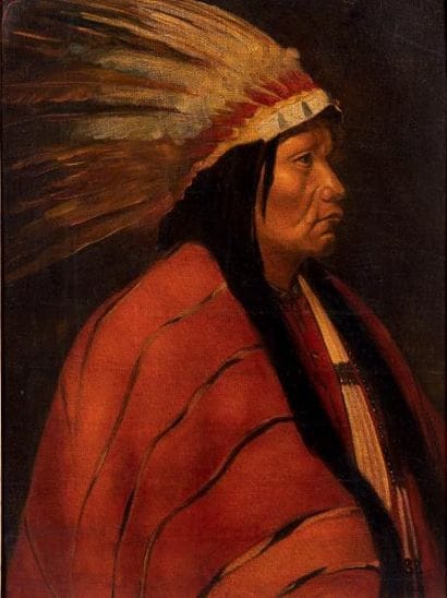 PORTAIT DE CHEF INDIEN Ecole de Taos, Nouveau...