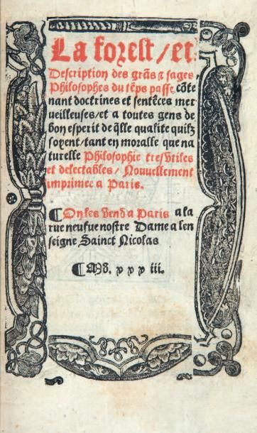[TIGNONVILLE (Guillaume de)]
La forest, et...