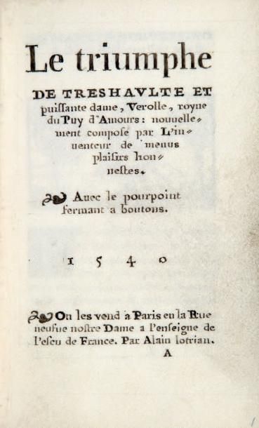 [TRIOMPHE DE DAME VÉROLLE]. Le Triumphe de...
