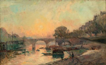 ALBERT LEBOURG (1849-1928)

Soleil couchant...
