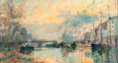 ALBERT LEBOURG (1849-1928)

Bord du canal...