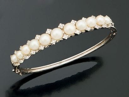 BRACELET RIGIDE OUVRANT en or gris 18K 750...