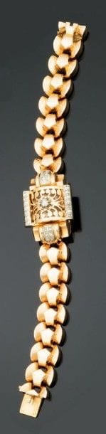 MONTRE-BRACELET DE DAME, en or jaune 18K...